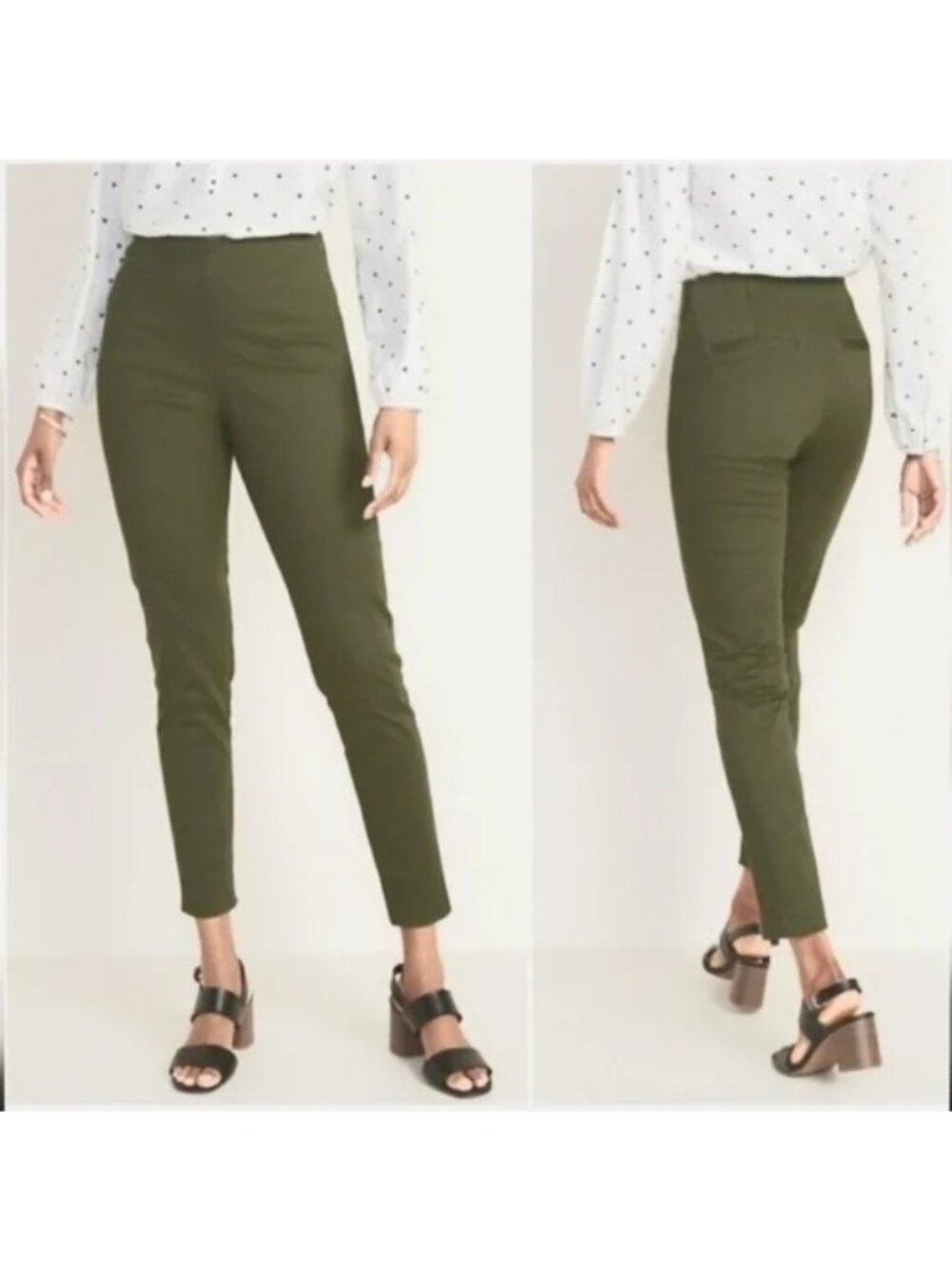 Old Navy Pants Size 12 High Waist Skinny Wow Arugula Green Business Casual NEW